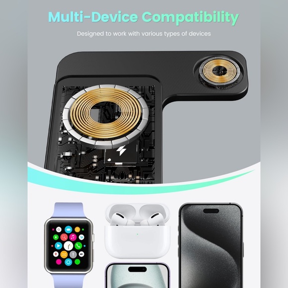 3-IN-1 Wireless Charger (Foldable) - Picture 3 of 10